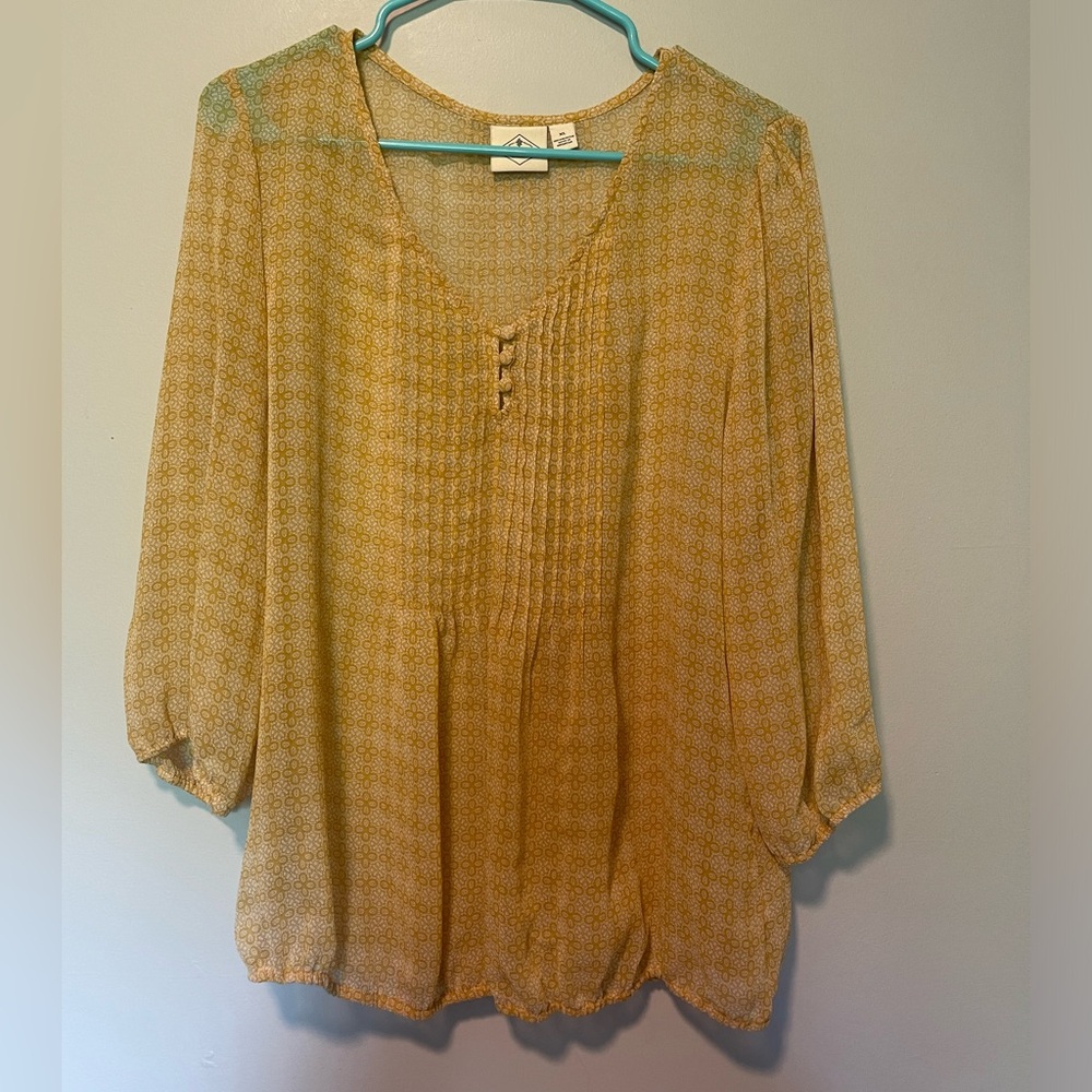 St. John’s Bay Sheer Women’s Babydoll Top Sz XL